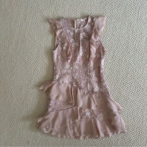 Parker Lace Ruffle Dress in Pink